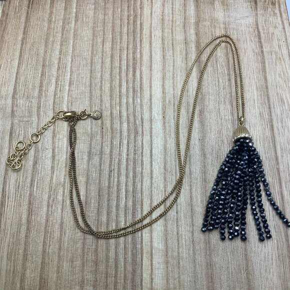 J. Crew Sparkle Beaded Tassel Pendant Necklace - Picture 1 of 6